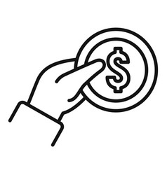 Take Coin Cash Back Icon Outline Style