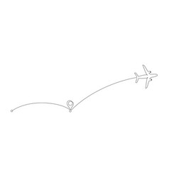 Flying Airplane And Path Points In One Continuous