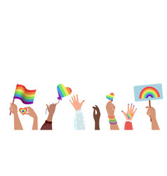 Hands Holding Lgbt Flag Poster Symbol