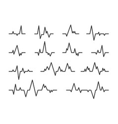 Heart Beat Diagram Lines Set