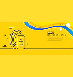 Lock Line Icon Fingerprint Access Sign Minimal