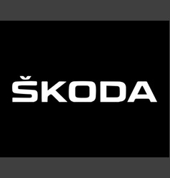 Skoda Brand Logo Car Symbol Name White Design