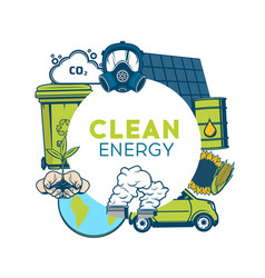  Clean earth alternative energy sources poster Vector Image