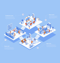 Call Center Concept 3d Isometric Web Scene