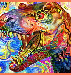 Impressionist Style Scary Tyrannosaurus Rex