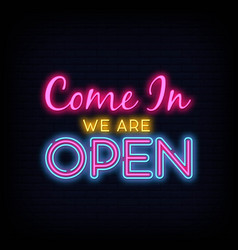 We Are Open Neon Signs Style Text