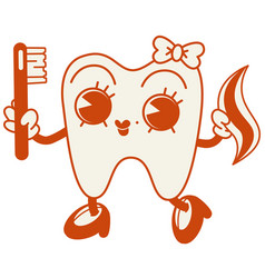 Cartoon Cute Happy Tooth Girl