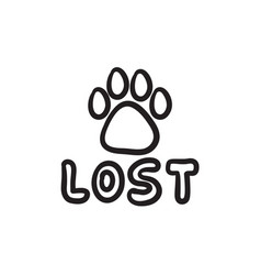 Lost Dog Sign Sketch Icon