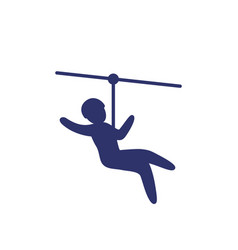 Zip Line Icon On White