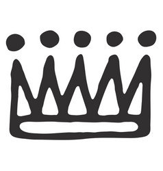 Hand Drawn Crown Icon Black Line Logo