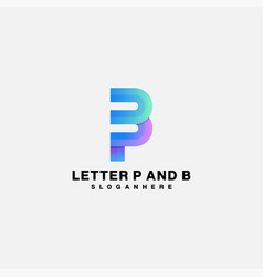 Initial P And B Logo Icon Design Color