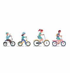 Kids Riding Bikes Of A Group Biking