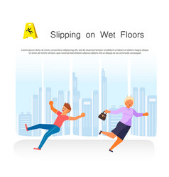 Office People Slip And Fall