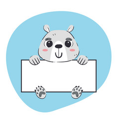 Polar Bear Holding A Blank Banner