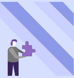 Business Man Holding Jigsaw Puzzle Piece