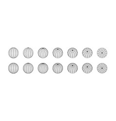 Globe Grids 3d Spheres Various Position Striped