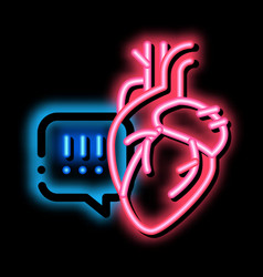 Heart Disease Exclamation Mark Neon Glow Icon