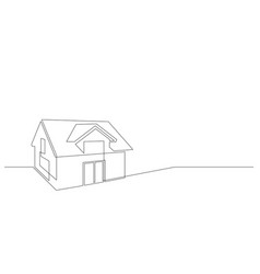 House Real Estate One Line Drawing Minimalism