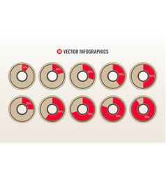 Infographics Percentage Pie Charts Isolated