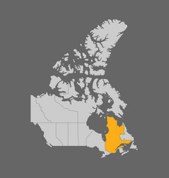 Quebec Province Highlighted On The Map Of Canada