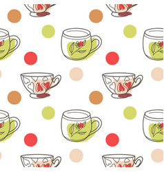 Seamless Pattern On The Fun Cups For Tea