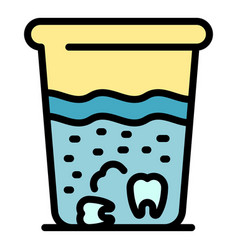 Teeth In Rinse Icon Color Outline