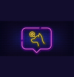 Veterinary Clinic Line Icon Dog Care Sign Neon