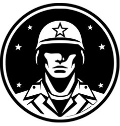 Army - Black And White Isolated Icon