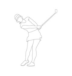 Golf Contoured Silhouette A Female Golfer