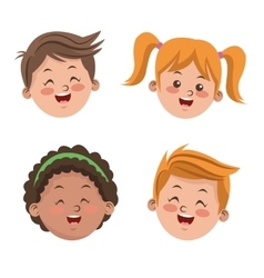 Group of happy boys cartoon kids Royalty Free Vector Image