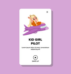 Kid Girl Pilot Play On Playground Aircraft