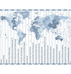 World Standard Time Zones Map With Countries