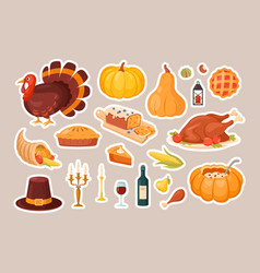 Thanksgiving Icon Set Stickers