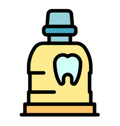 Dental Rinse Icon Color Outline