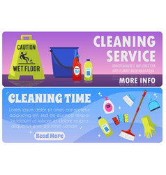 Cleaning Service Banners For Web And Flyers Design