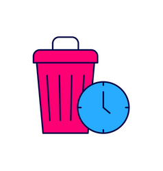 Filled Outline Waste Of Time Icon Isolated