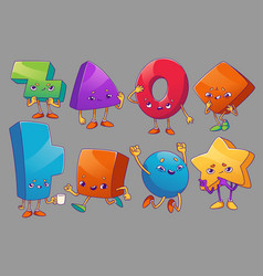 Geometric Shapes Characters Cute Abstract Forms