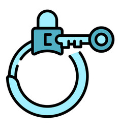 Handcuff Key Lock Icon Flat