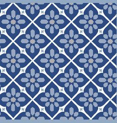 Hand Drawn Blue Moroccan Seamless Pattern For