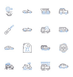 Mail Service Line Icons Collection Postage