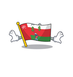 Mascot Flag Oman With In Money Eye Character