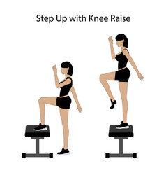 Step Up With Knee Raise Exercise