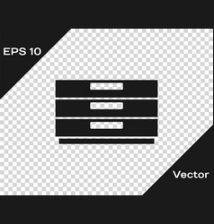 Black Chest Of Drawers Icon Isolated On