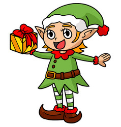 Christmas Elf Cartoon Colored Clipart