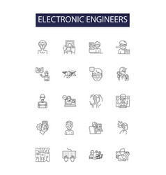 Electronic Engineers Line Icons And Signs