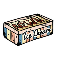 Ice Cream Cartoon Icon Cute Doodle Carton Box