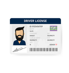 Realistic Driver License Men On White