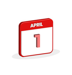 1st April Calendar 3d Icon 3d April 1 Calendar