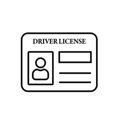 Car Driver Driving License Id Card Thin Line