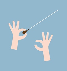 Music Orchestra Conductor Hand With Baton